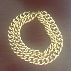 Double layer chain link necklace